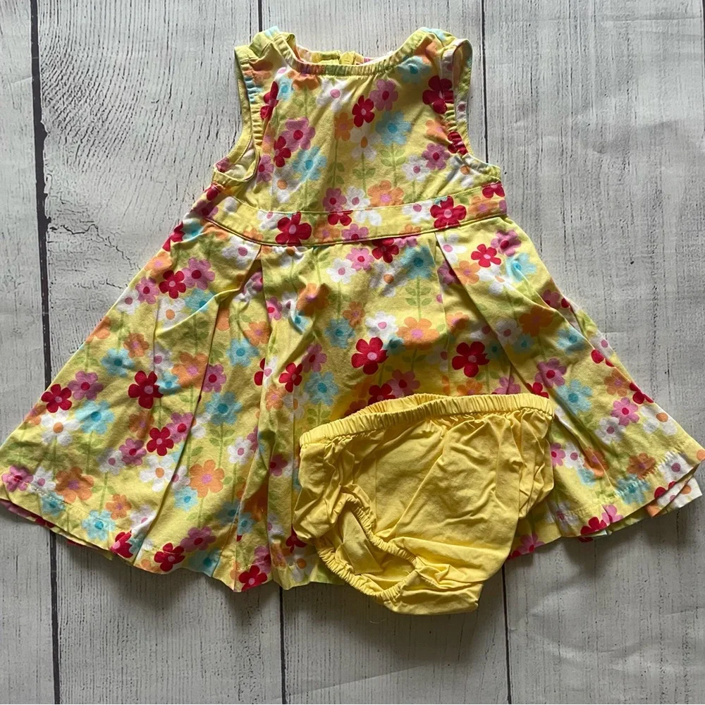 Gymboree Spring Rainbow Yellow Floral Dress size 6-12 months